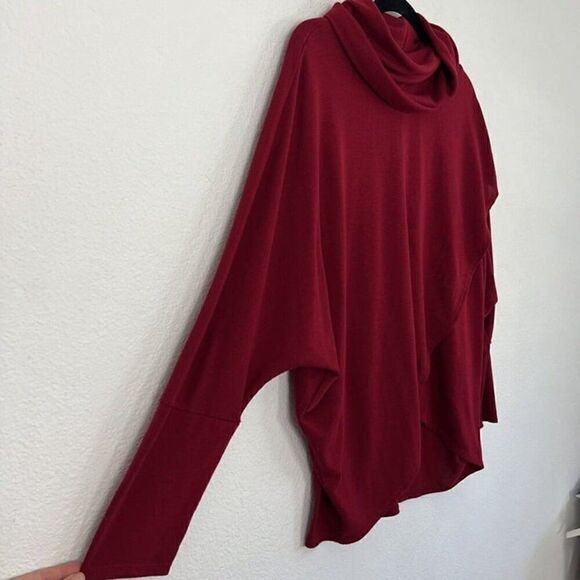 Kate & Mallory Red Stretch Rayon Dolman Sleeved Tulip Wrap Knit Pullover Size XL - Picture 7 of 10